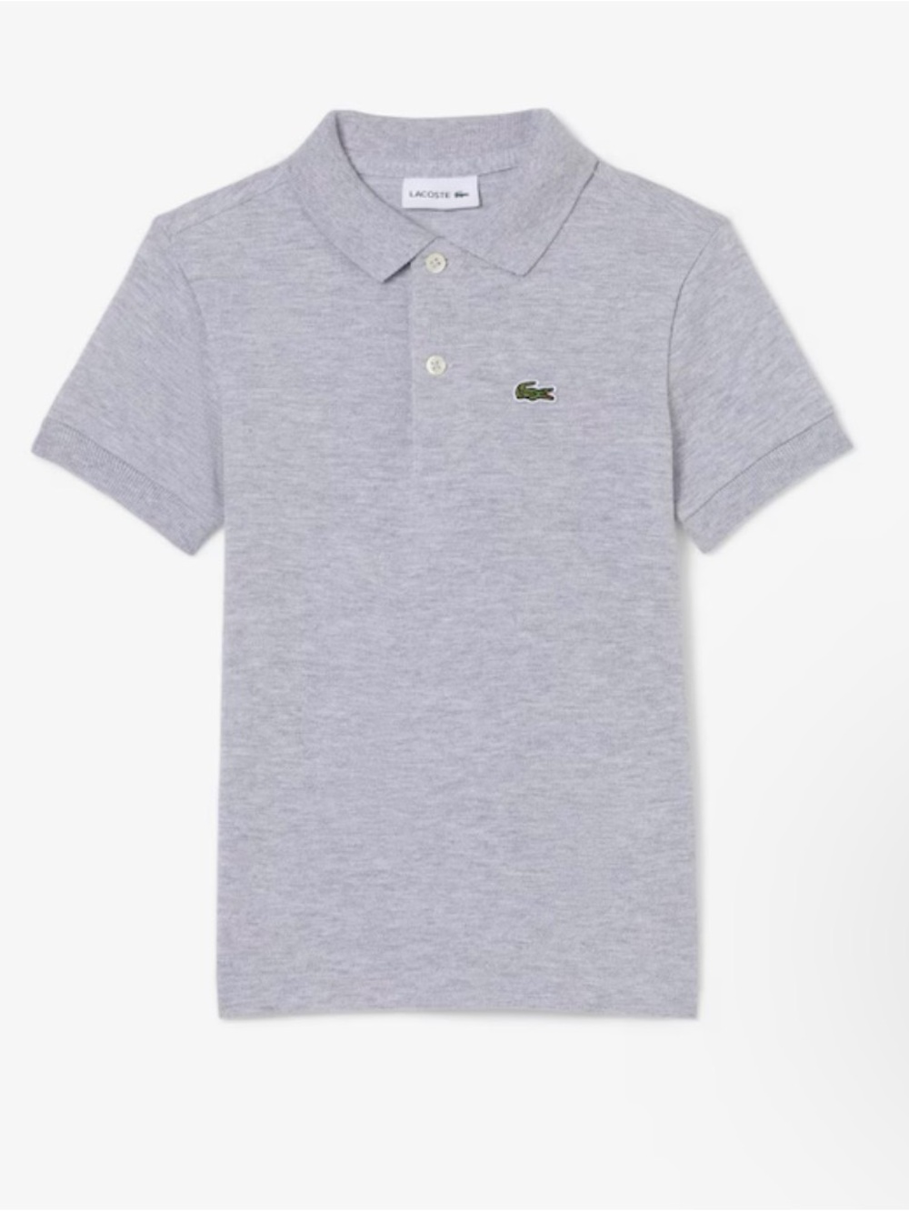 Lacoste Boys' Heather Gray Short-Sleeve Polo